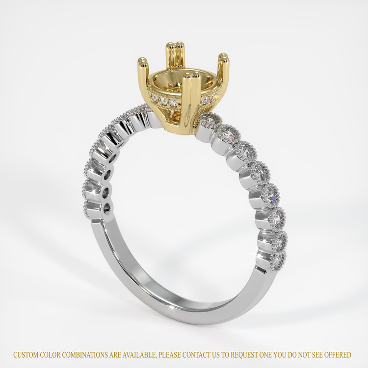 14K Yellow & White Antique Style Ring Setting