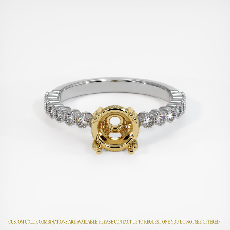 14K Yellow & White Antique Style Ring Setting