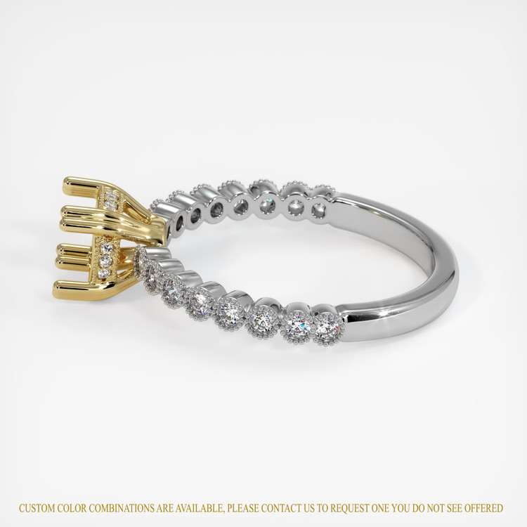 14K Yellow & White Antique Style Ring Setting