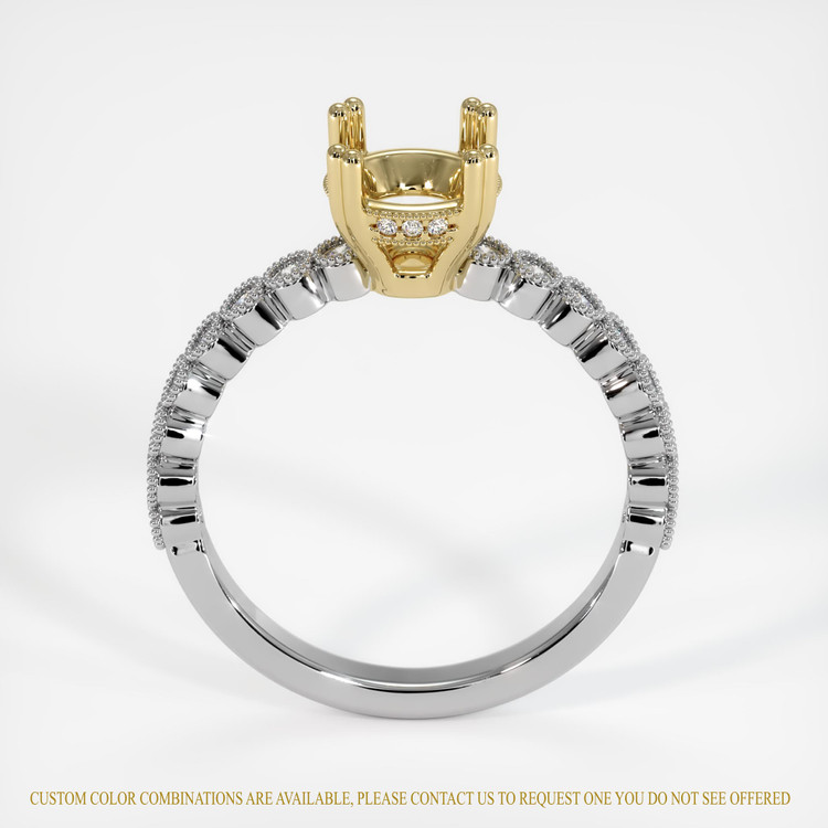 14K Yellow & White Antique Style Ring Setting