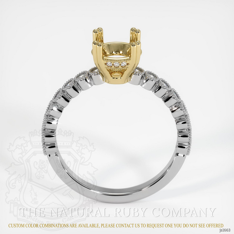 14K Yellow & White Antique Style Ring Setting