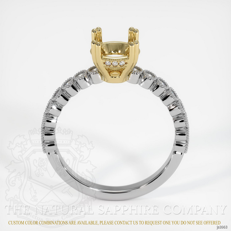 14K Yellow & White Antique Style Ring Setting