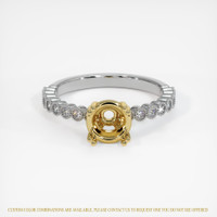 18K Yellow & White Antique Style Ring Setting Image