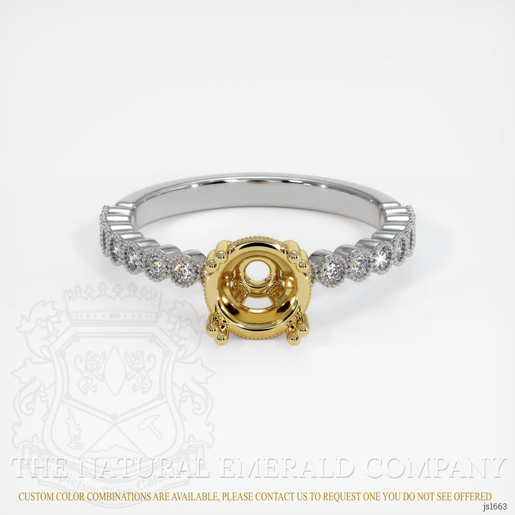 18K Yellow & White Antique Style Ring Setting