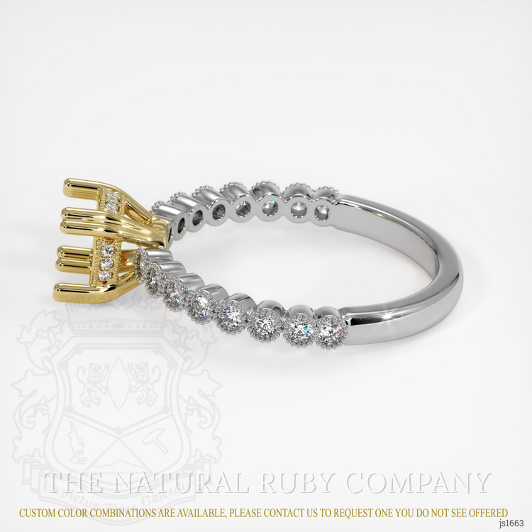 18K Yellow & White Antique Style Ring Setting