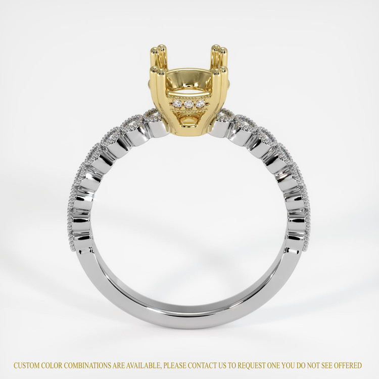 18K Yellow & White Antique Style Ring Setting