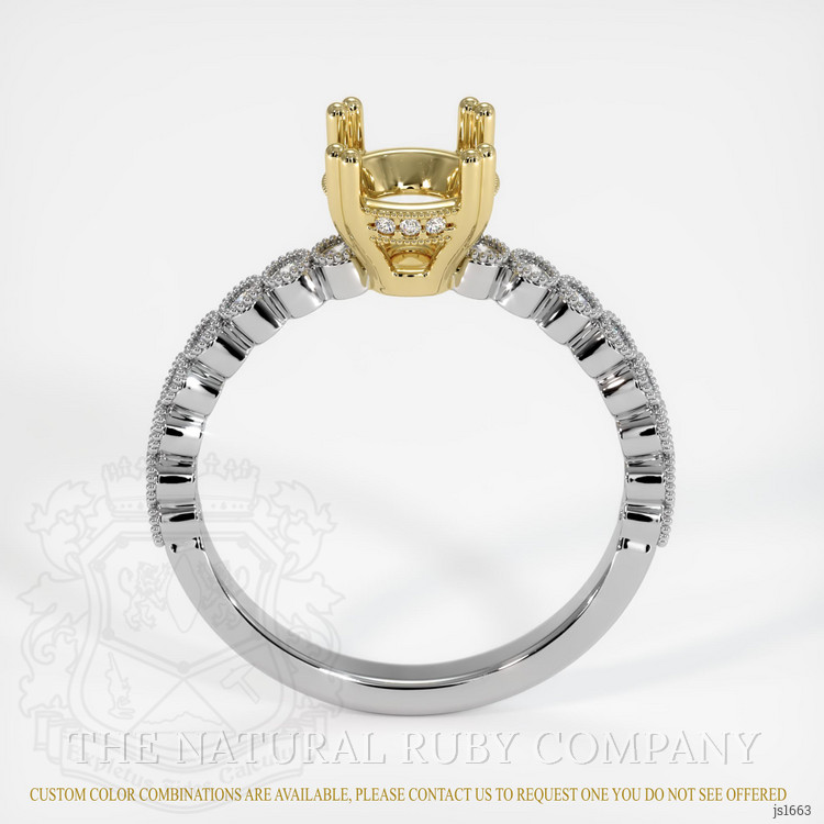 18K Yellow & White Antique Style Ring Setting