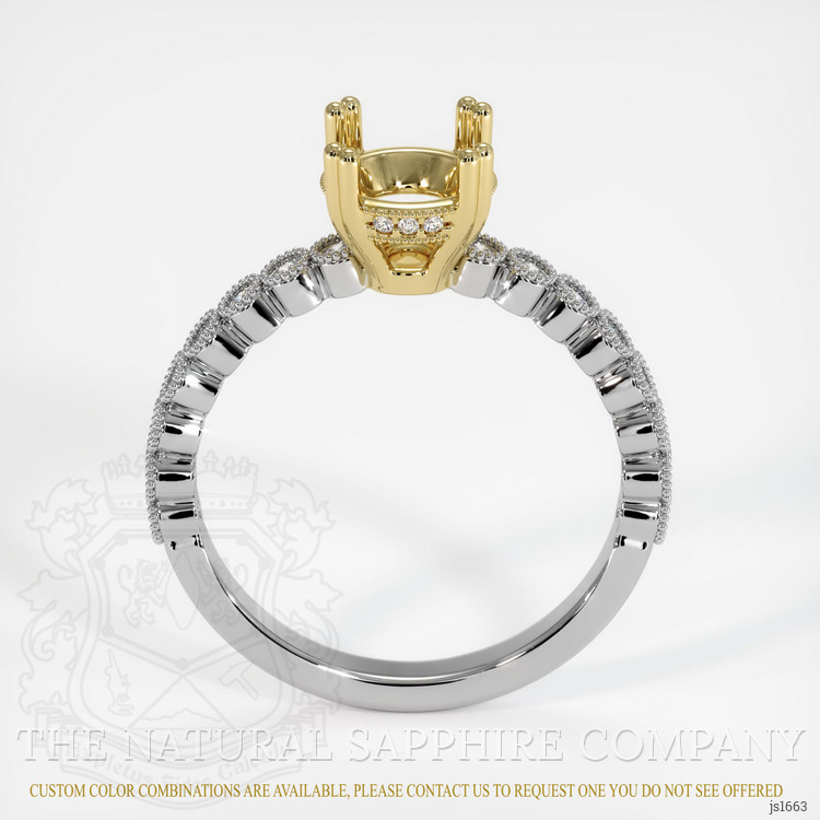 18K Yellow & White Antique Style Ring Setting