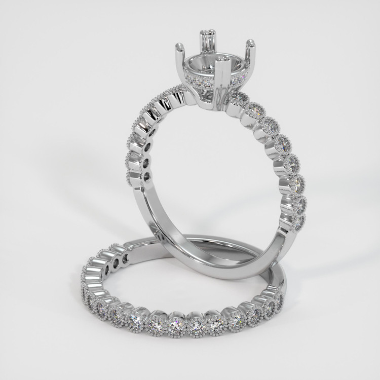 Platinum 950 Antique Style Ring Setting