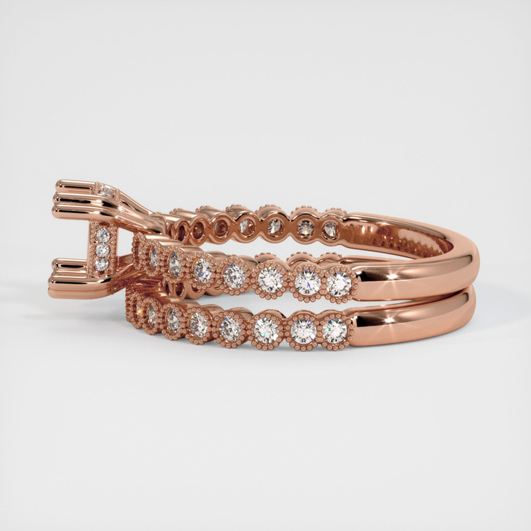 14K Rose Gold Antique Style Ring Setting