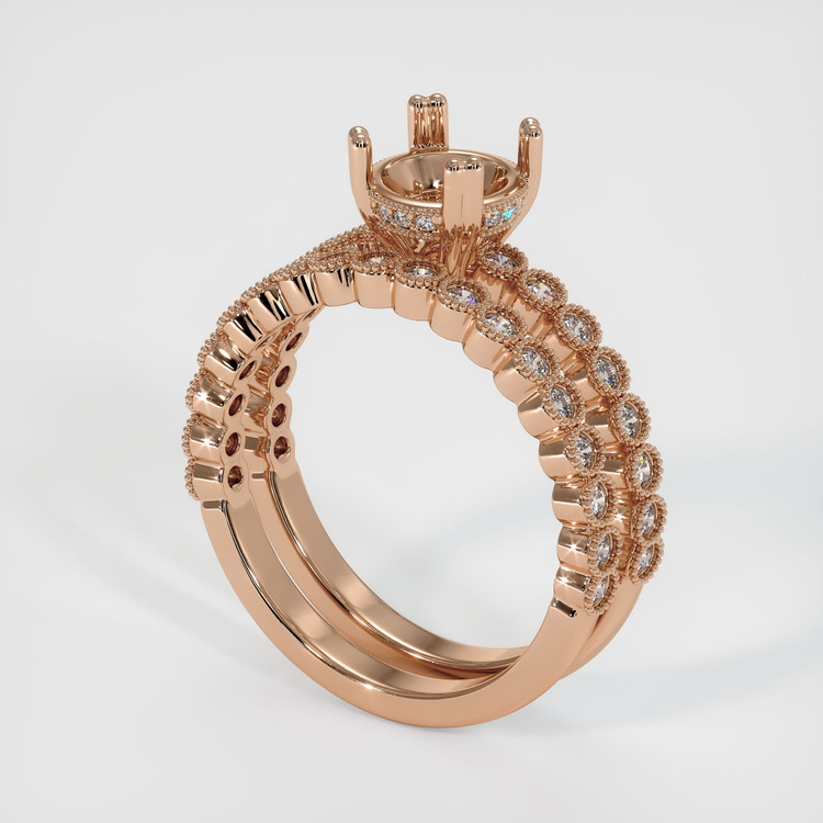 18K Rose Gold Antique Style Ring Setting