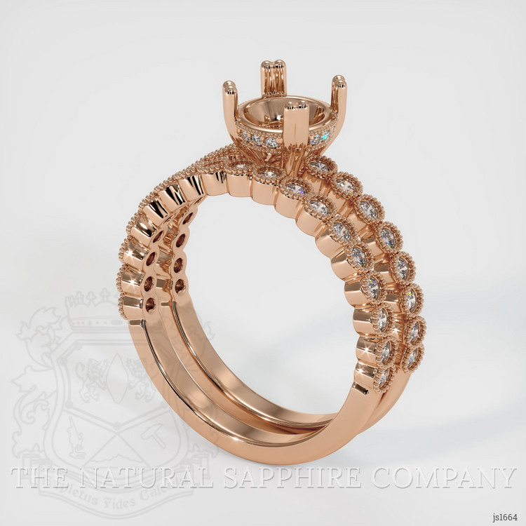 18K Rose Gold Antique Style Ring Setting