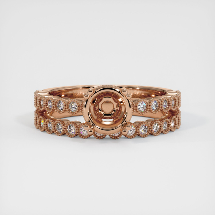 18K Rose Gold Antique Style Ring Setting