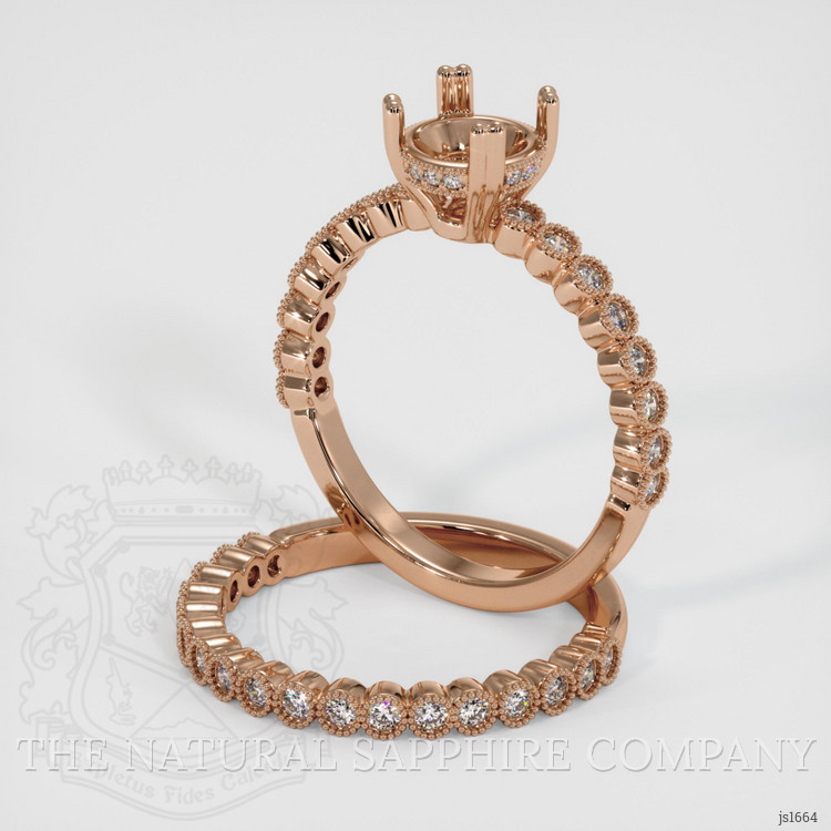 18K Rose Gold Antique Style Ring Setting