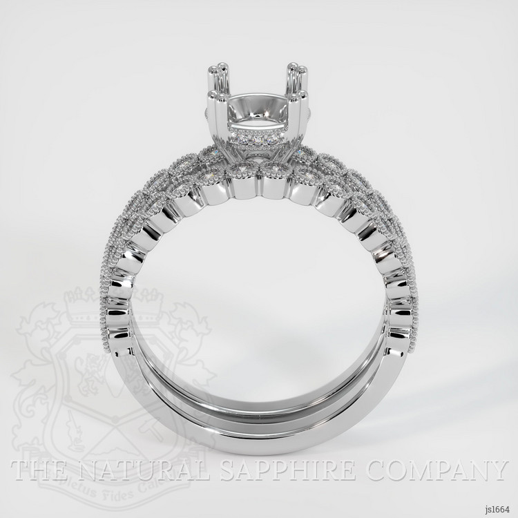 10K White Gold Antique Style Ring Setting
