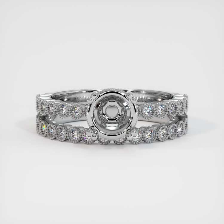 14K White Gold Antique Style Ring Setting
