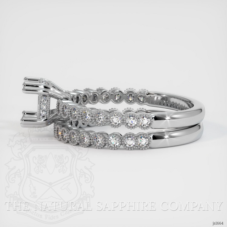 14K White Gold Antique Style Ring Setting
