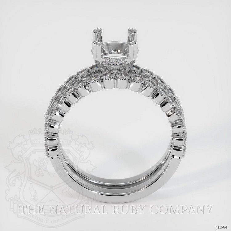 14K White Gold Antique Style Ring Setting
