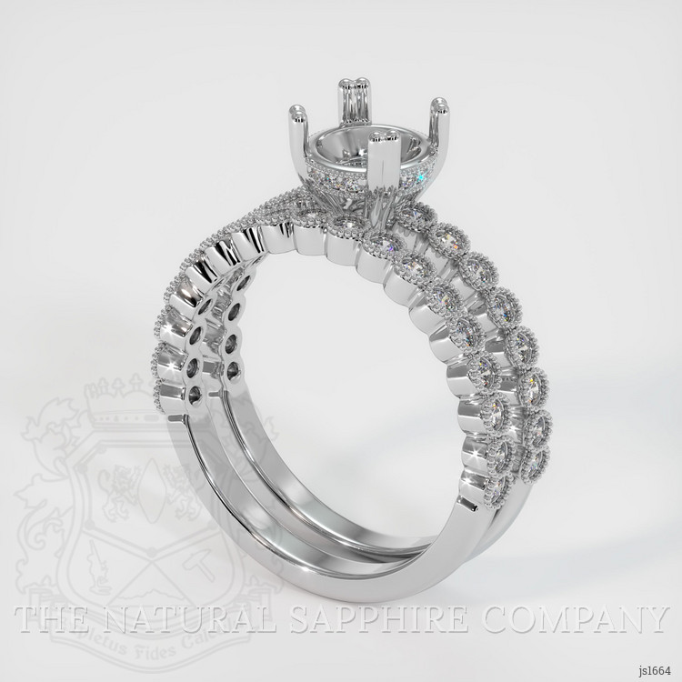18K White Gold Antique Style Ring Setting