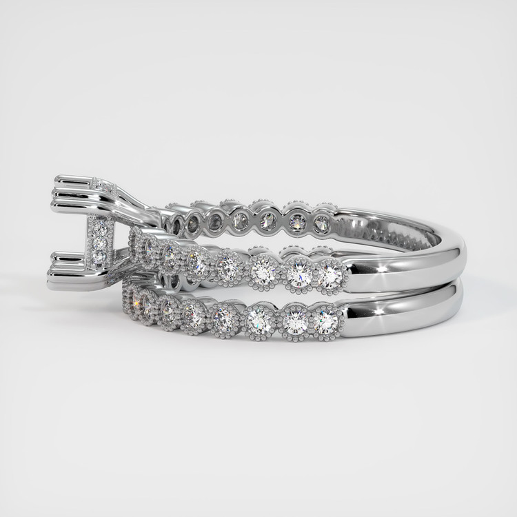 18K White Gold Antique Style Ring Setting