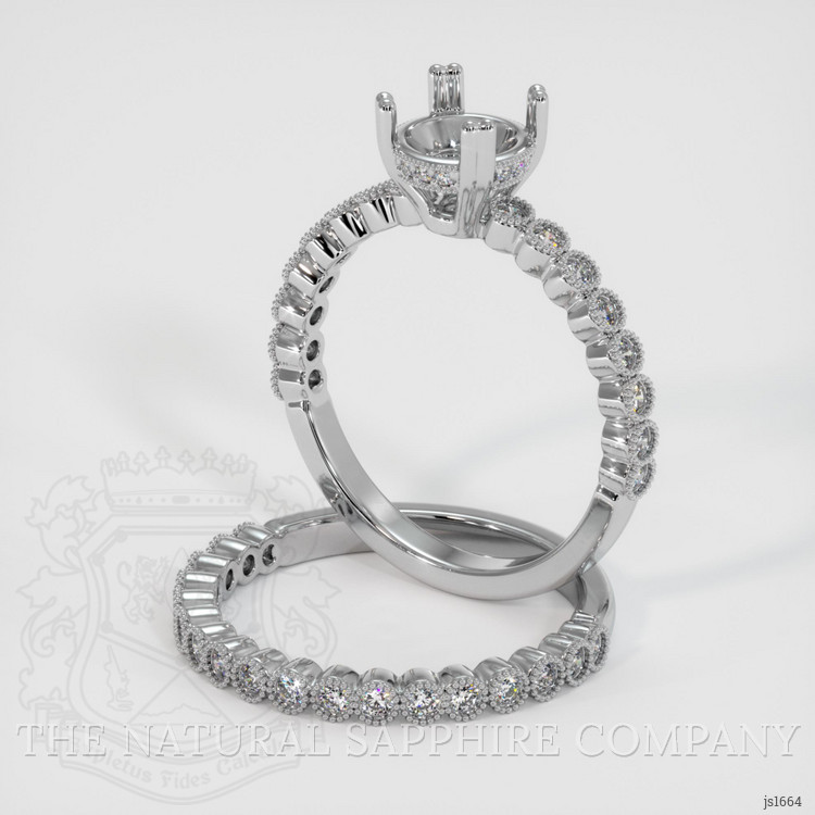 18K White Gold Antique Style Ring Setting
