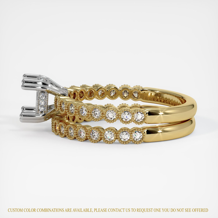 14K White & Yellow Antique Style Ring Setting