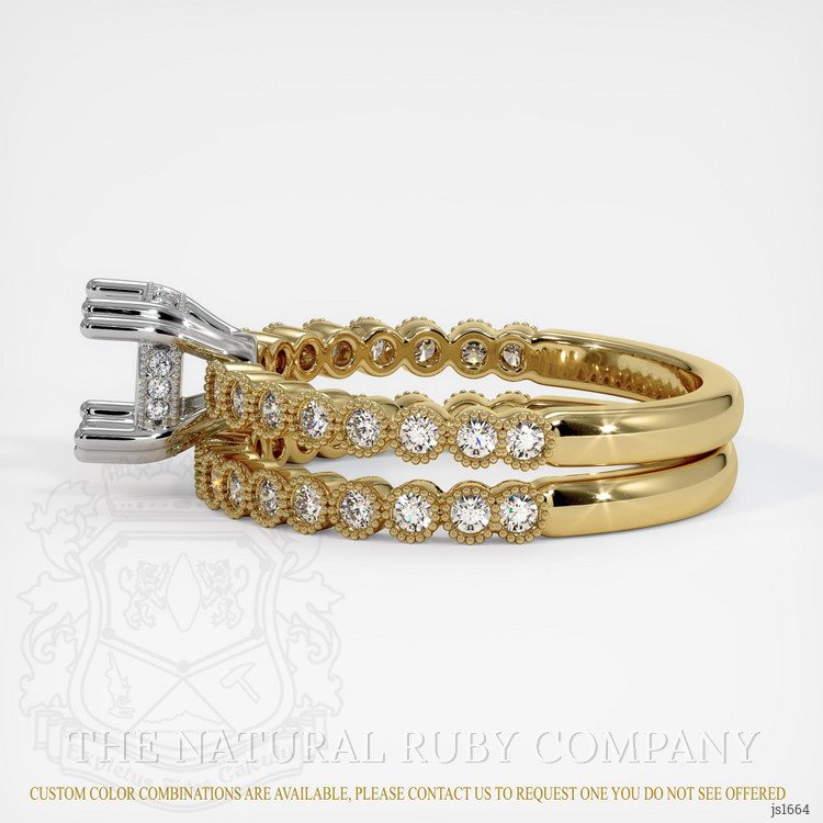 14K White & Yellow Antique Style Ring Setting