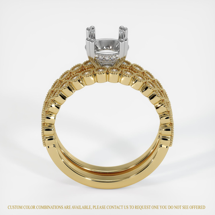 14K White & Yellow Antique Style Ring Setting