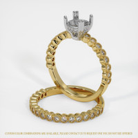 14K White & Yellow Antique Style Ring Setting Image