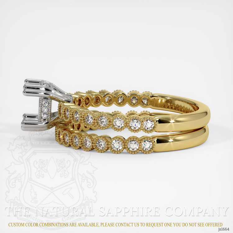 18K White & Yellow Antique Style Ring Setting