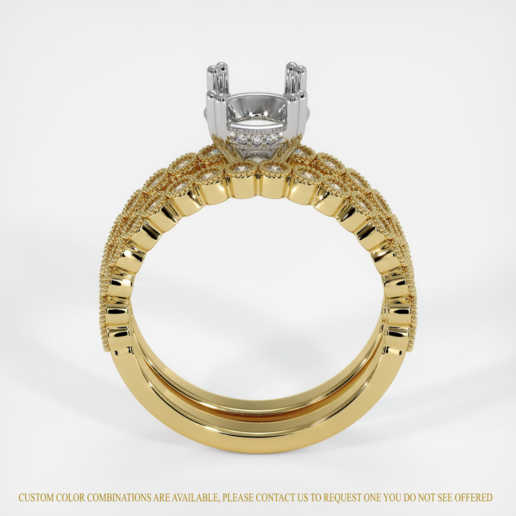 18K White & Yellow Antique Style Ring Setting