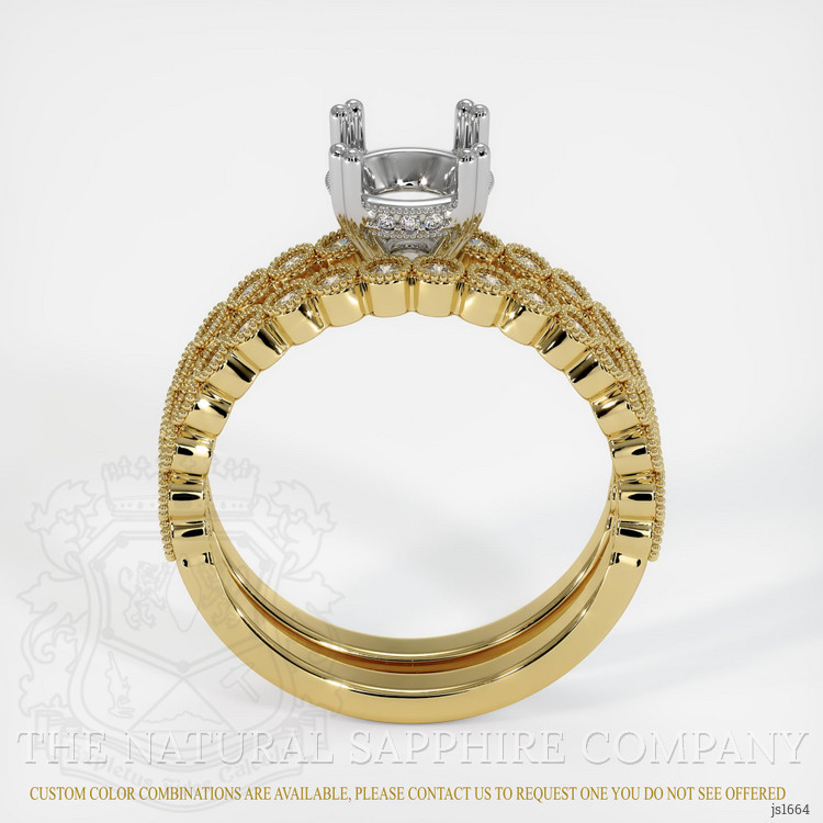 18K White & Yellow Antique Style Ring Setting