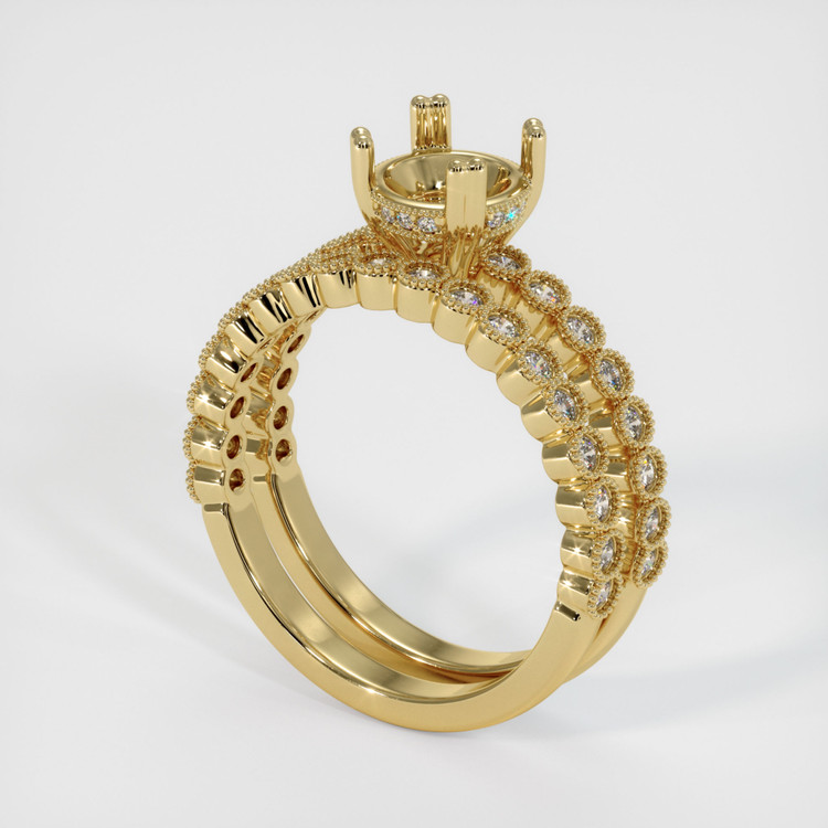 14K Yellow Gold Antique Style Ring Setting