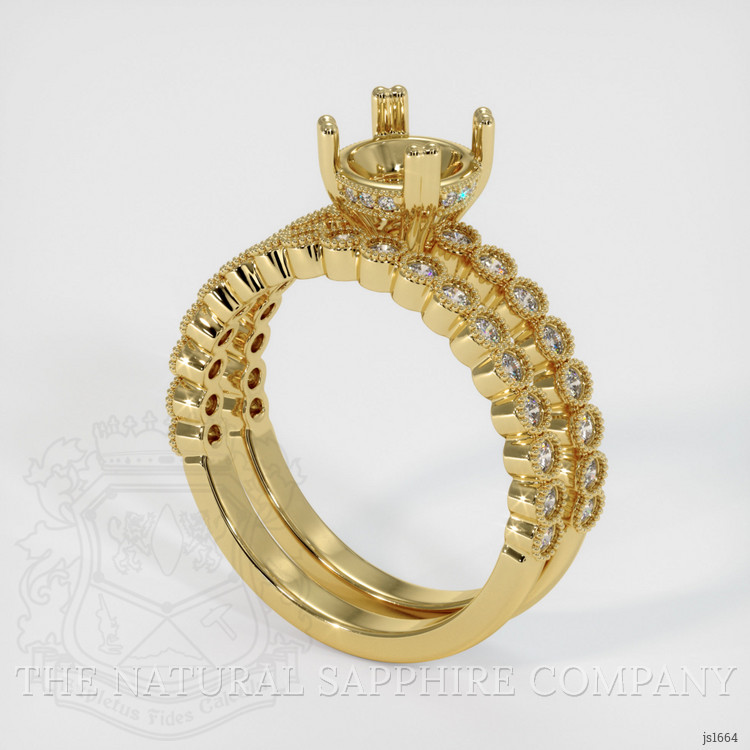 18K Yellow Gold Antique Style Ring Setting