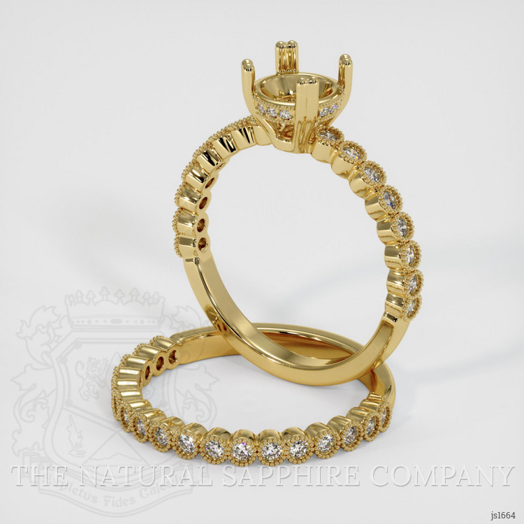 18K Yellow Gold Antique Style Ring Setting