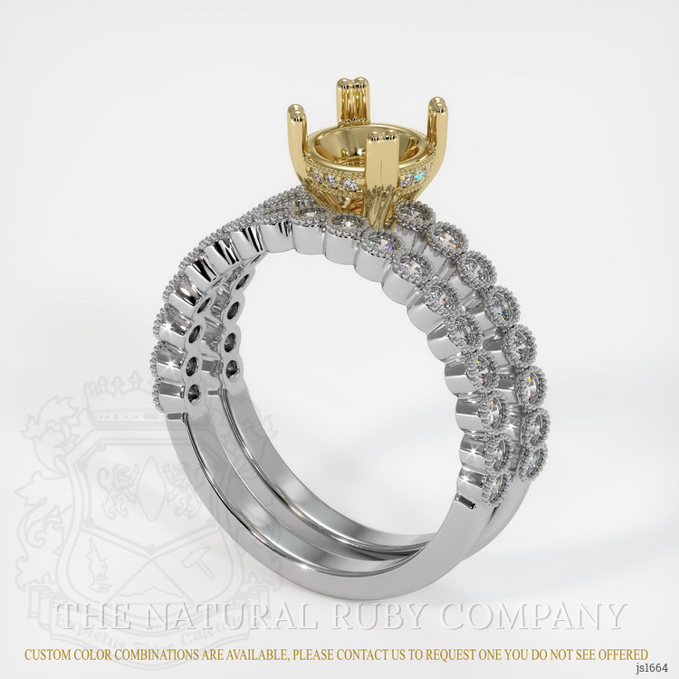 14K Yellow & White Antique Style Ring Setting