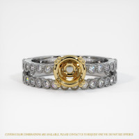 14K Yellow & White Antique Style Ring Setting Image