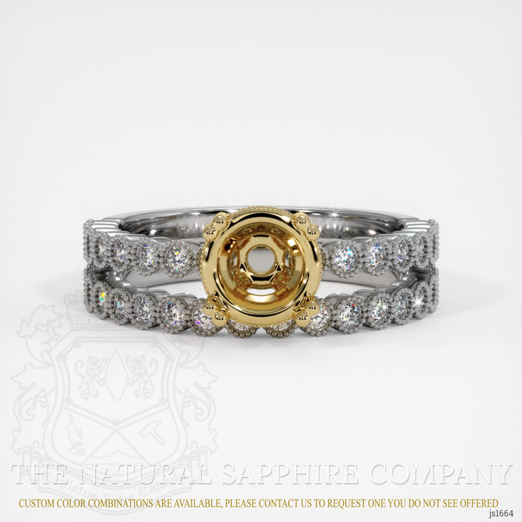 14K Yellow & White Antique Style Ring Setting