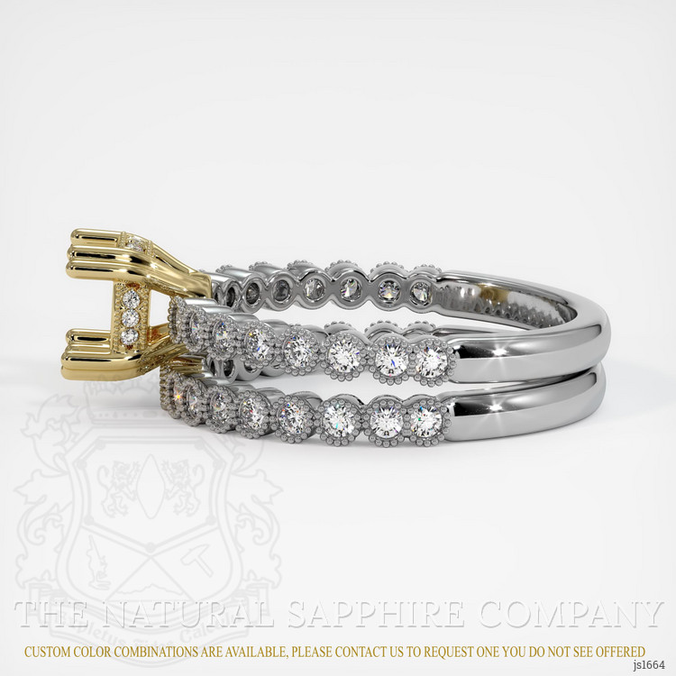 14K Yellow & White Antique Style Ring Setting