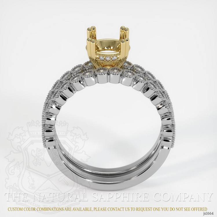 14K Yellow & White Antique Style Ring Setting