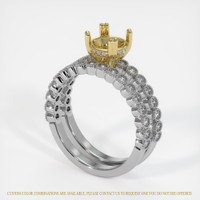 18K Yellow & White Antique Style Ring Setting Image