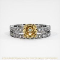 18K Yellow & White Antique Style Ring Setting Image