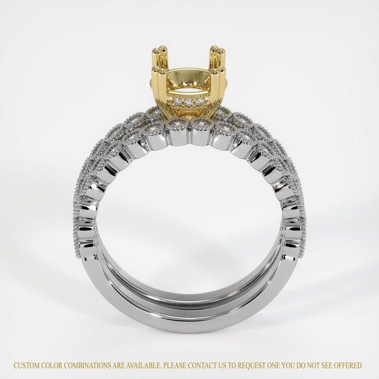 18K Yellow & White Antique Style Ring Setting