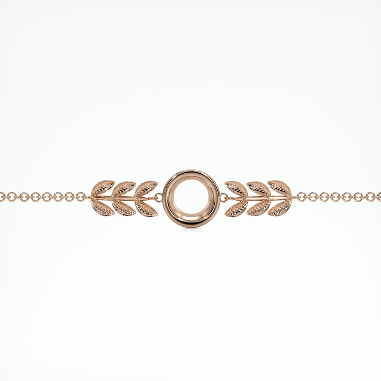 14K Rose Gold Bezel Bracelet Setting