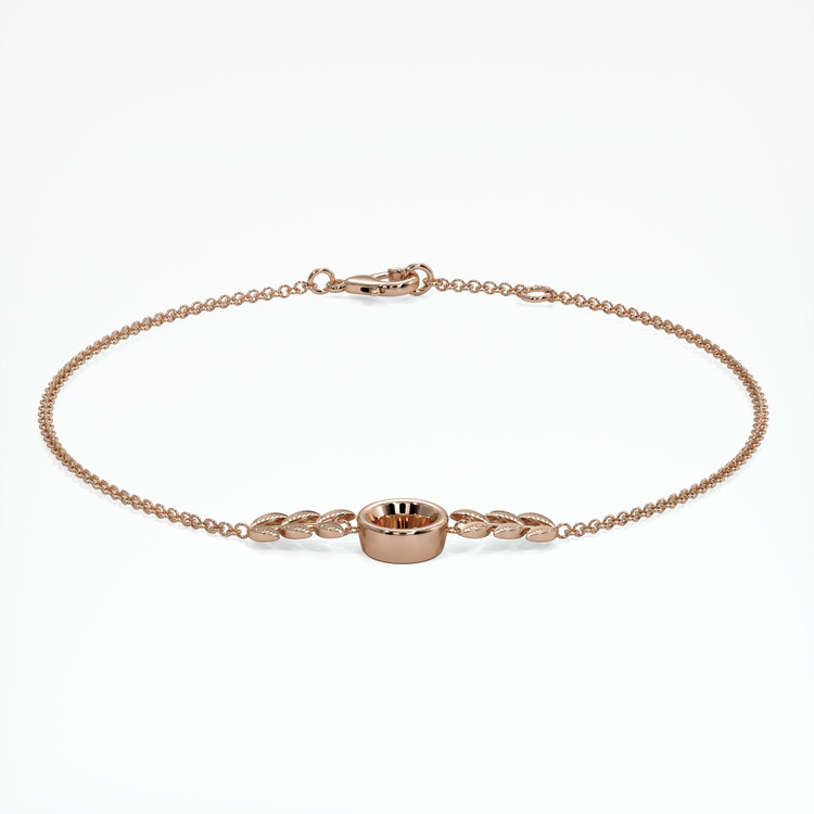 14K Rose Gold Bezel Bracelet Setting