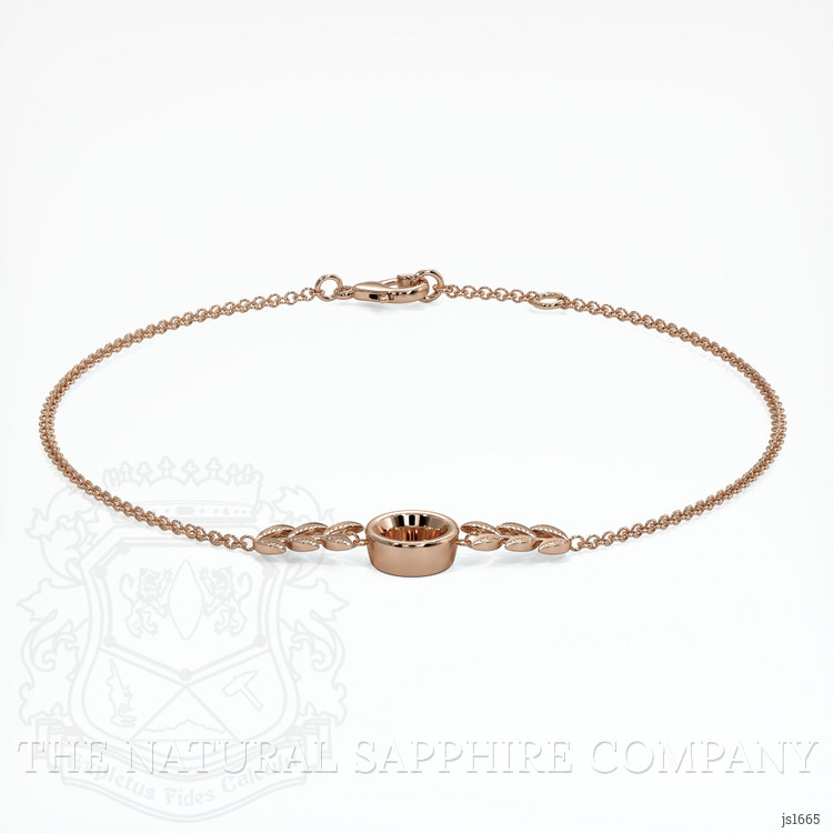 14K Rose Gold Bezel Bracelet Setting