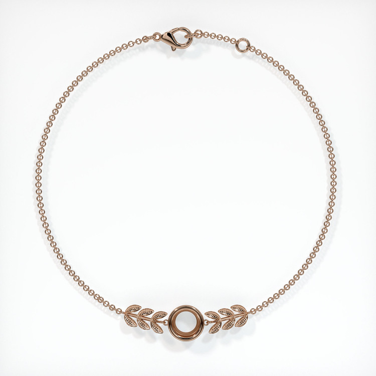 14K Rose Gold Bezel Bracelet Setting