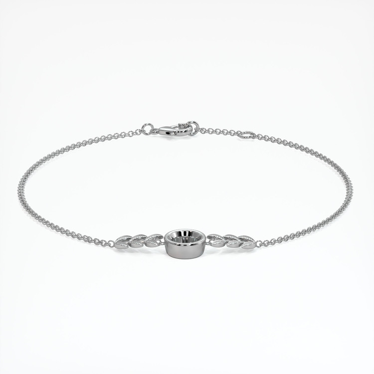 18K White Gold Bezel Bracelet Setting