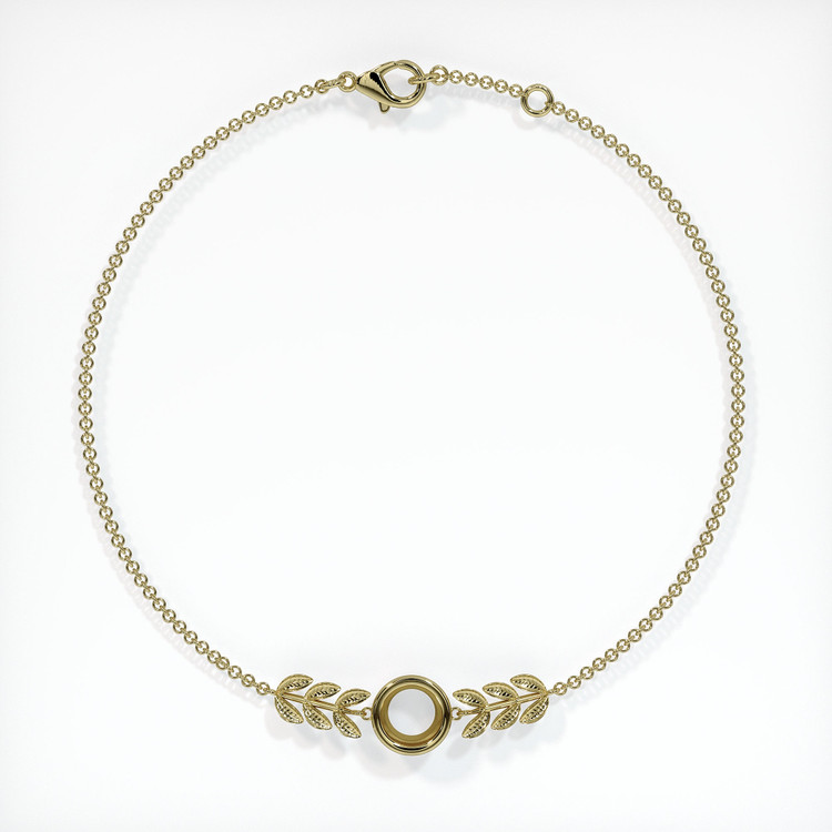 14K Yellow Gold Bezel Bracelet Setting