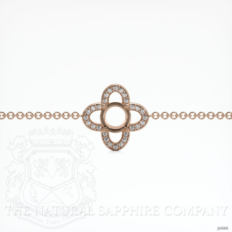 14K Rose Gold Pave Bracelet Setting